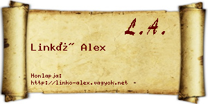 Linkó Alex névjegykártya
